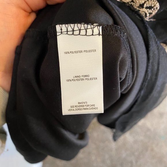 J. Taylor ~ Black and Gold Embroidered Dress ~ 10 - Picture 6 of 7